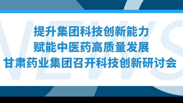 “提升集團科技創(chuàng)新能力，賦能中醫(yī)藥高質量發(fā)展”—甘肅藥業(yè)集團召開科技創(chuàng)新研討會